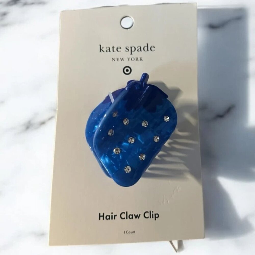 Kate Spade Blue Strawberry Claw Hair Clip‎ NWT